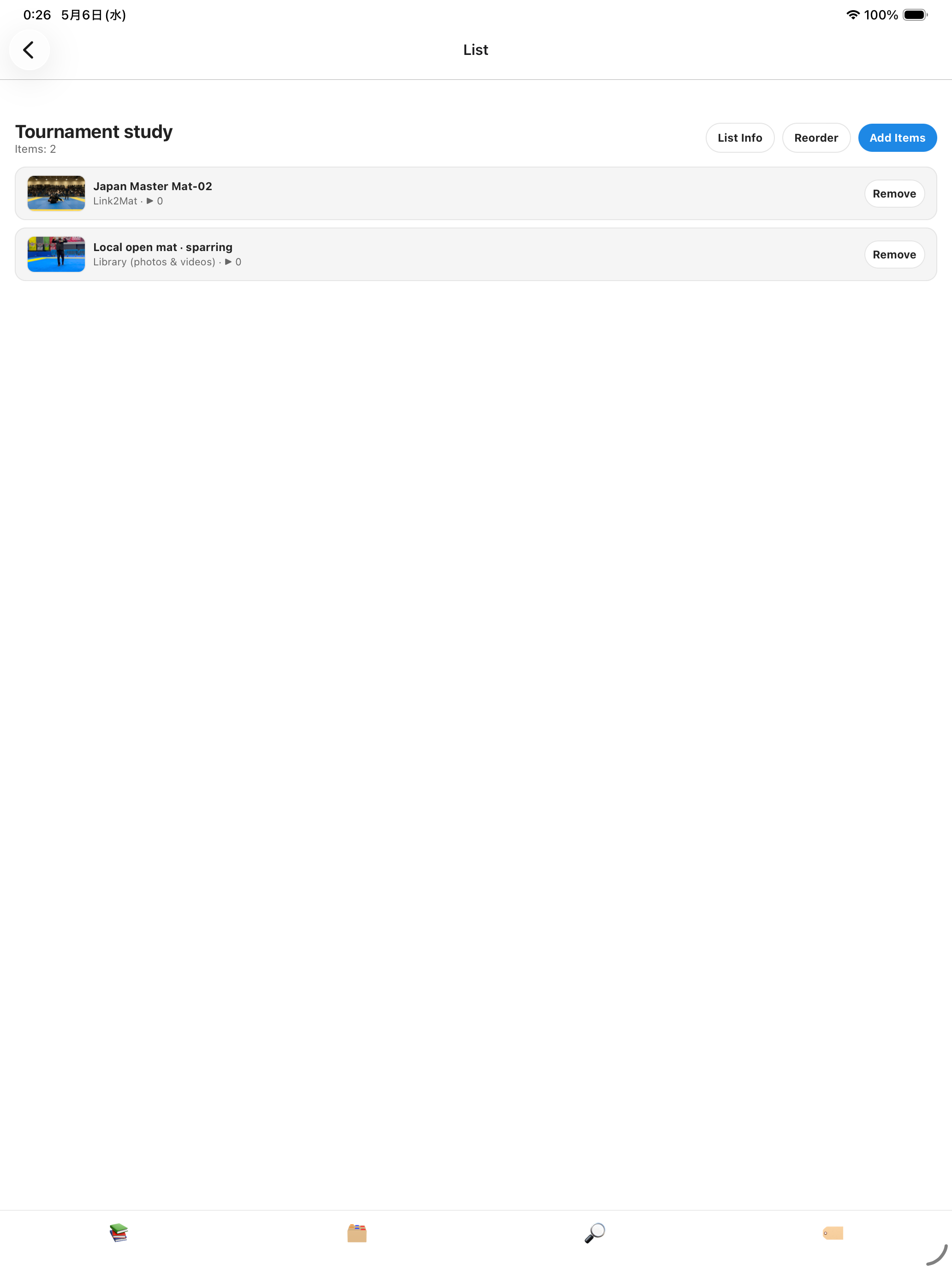 iPad - Lists view