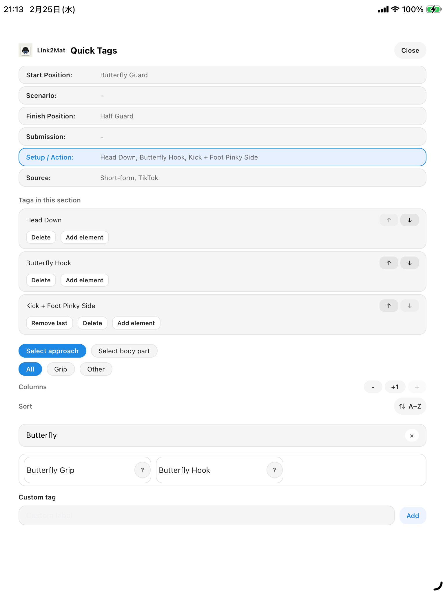 iPad - Tagging by approach