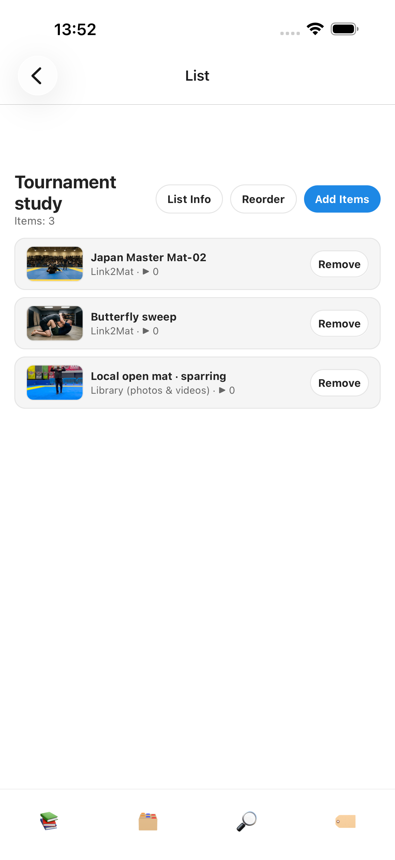 iPhone - Lists view