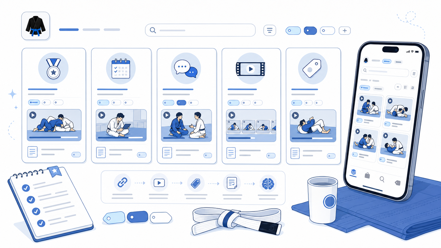 Use cases for organizing Jiu-Jitsu learning materials